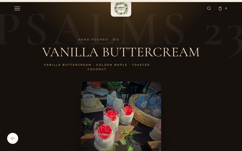 Green Pastures Scents Psalms 23 website